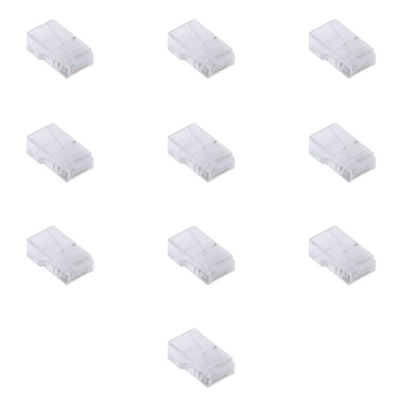 RJ45 Cat5e Connector - 8P8C - Flat Cable for Ethernet Network Setup 10 Pcs Pack