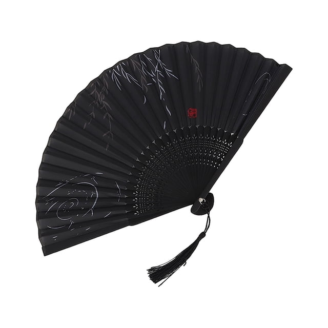 Traditional Chinese Antique Folding Fan, Handcrafted Dance Fan with Cultural Design for Performance, Decor, and Asian Art Collection