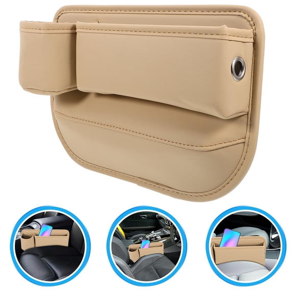 LULULION Beige Car Gap Filler Organizer for Storage Between Seat and Console