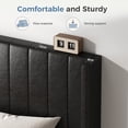 thumbnail image 4 of CONCETTA Twin Size Bed Frame with Wingback PU Upholstered Headboard and Wooden Slats Support, No Box Spring Needed, Easy Assembly, Black, 4 of 8