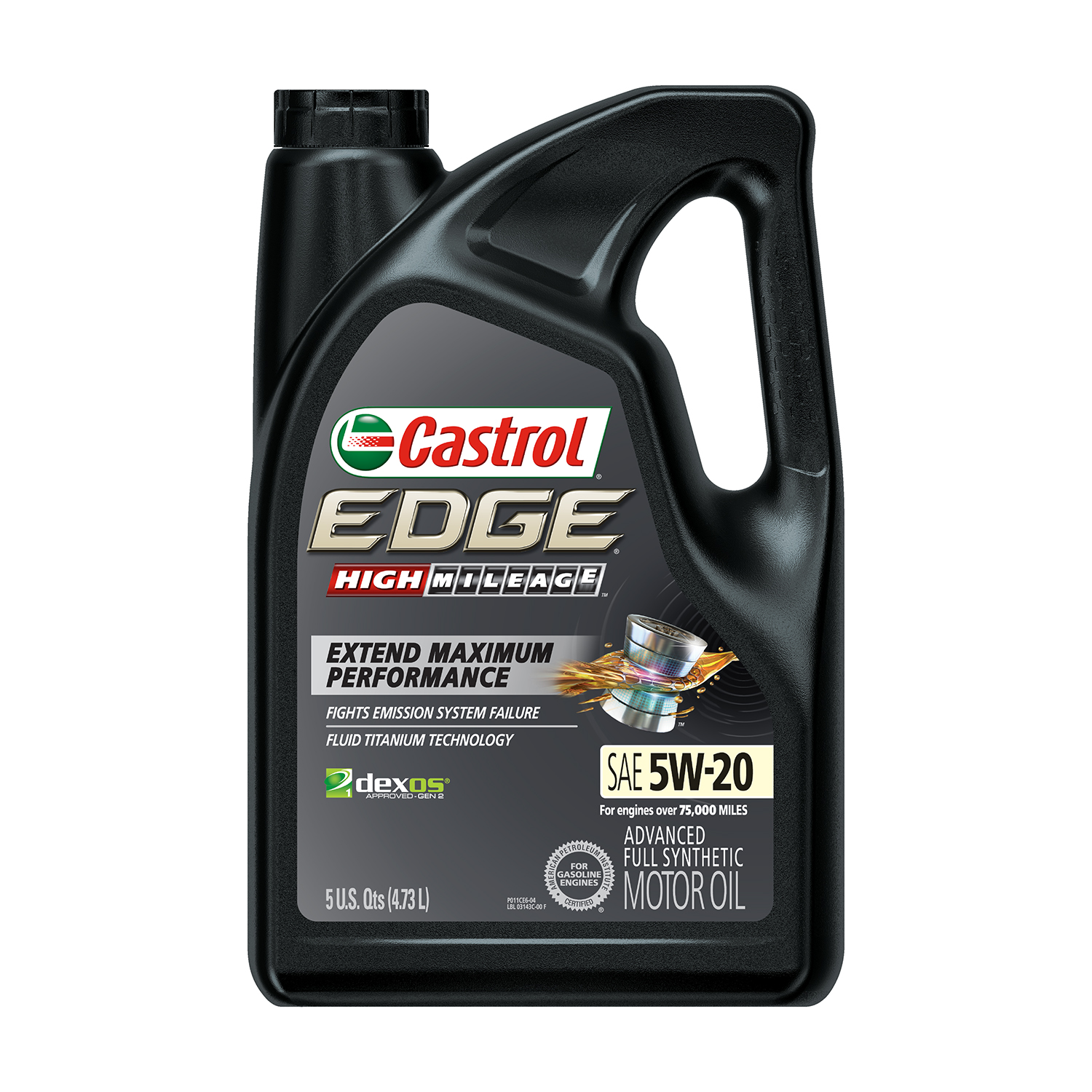 Castrol Edge High Mileage 5W 20 Advanced Full Synthetic Motor Oil 5 
