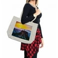 thumbnail image 2 of Italian Shopping Bag, Old Historic Castle Town on Top of the Hills in Italian Renaissance at Sunset Print, Eco-Friendly Reusable Bag for Groceries Beach and More, 15.5" X 14.5", Cream, by Ambesonne, 2 of 2