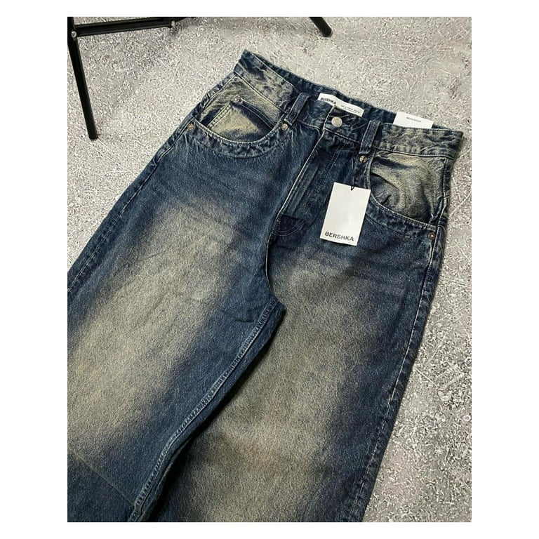 American New Fashion Multi-pocket Loose Jeans Men And