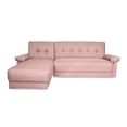 thumbnail image 4 of Galiano Sala Esquinera Convertible Sofá Cama Lino Palo de Rosa Makora Moderno, 4 of 8