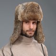 thumbnail image 4 of SGFCWSX Trapper Hat Skiing Hats Men,Warmer with Ear Flaps Cold Proof Adjustable Hats Brown Free Size, 4 of 6