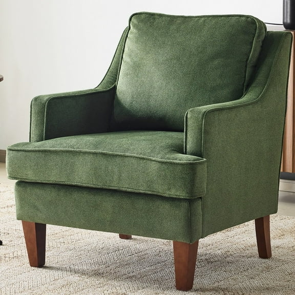 Ktaxon Fabric Accent Chair, Reading Armchair with Removable Cushion, Single Sofa with Extra Seat Depth for Living Room Bedroom Green
