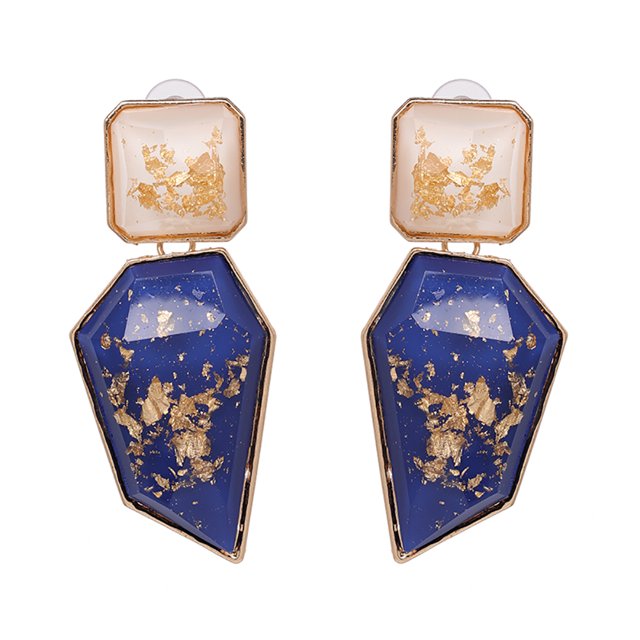 Joyas elegantes para mujer para fiestas con estilo Pendientes geométricos de resina azul