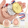 thumbnail image 3 of Uxcell 2 Inch Bronze Award Medals Metal Winner Medals with Neck Ribbon Trophy Pattern for Team Sports Games Party Favors 18 Pieces, 3 of 7