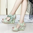 thumbnail image 1 of Sandalias de verano con tacón de cuña para mujer, tacones altos, boca de pez, hebilla de Metal, para mujer Wmkox8yii  nm10556, 1 of 6
