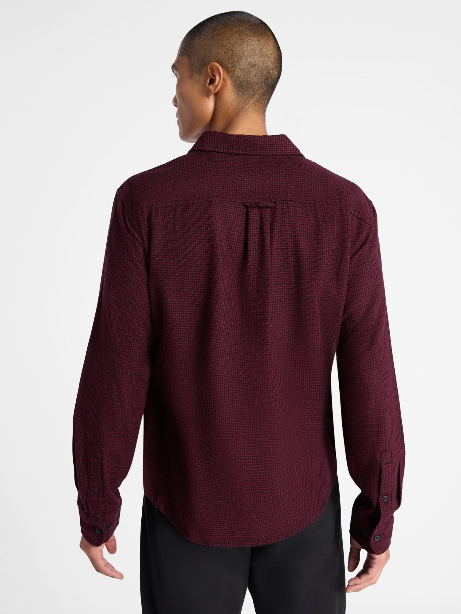 Free Assembly Men's Brushed Cotton Twill Shirt with Long Sleeves, Sizes XS-3XL