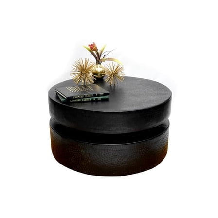 Disc Hammered Coffee Table Black