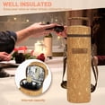 thumbnail image 4 of Tirrinia Single Wine Cooler Bags - Insulated & Padded Portable Wine Tote Carrier for Travel, BYOB Restaurant, Wine Tasting, Party, Great Christmas Fathers Day Gifts for Wine Lover, Cork, 4 of 7