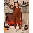 thumbnail image 3 of Arshiner Toddler Girls 2 Piece Fall Outfits Ruffle Trim Long Sleeve Pullover Sweatshirts and Pants, 3 of 5