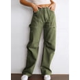thumbnail image 5 of Asyoly Womens Solid High Waisted Cargo Pants Wide Leg Casual Pants Combat Military Trouser with 6 Pockets US 4-18, 5 of 7