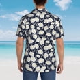 thumbnail image 6 of Xecao Daisies Flowers print Hawaiian shirt - a stylish short-sleeve button-down for men, perfect for casual beach and tropical outings., 6 of 9