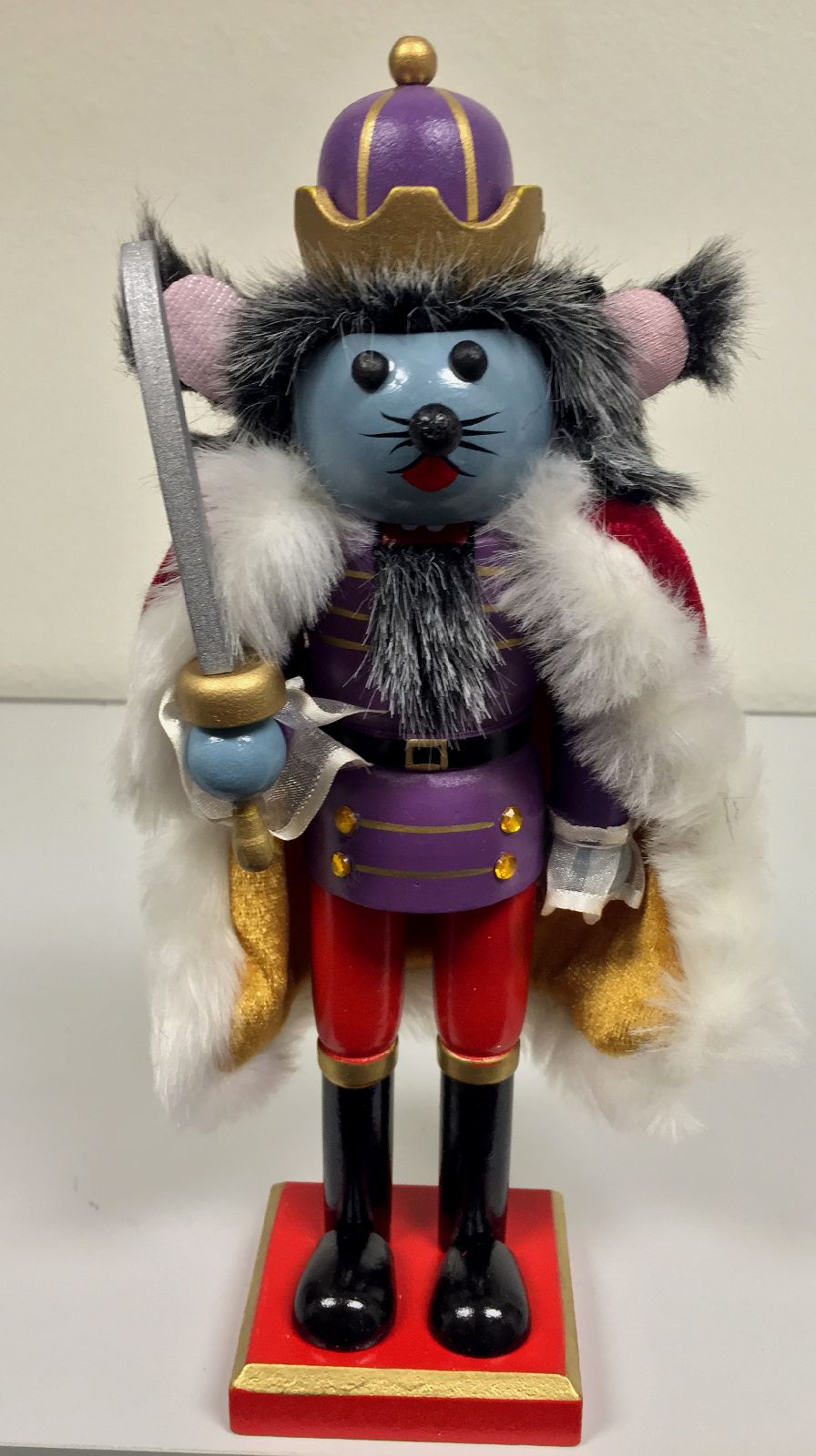 Nutcracker Suite Mouse King Wearing Cape Wooden Christmas Nutcracker 10