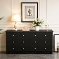 thumbnail image 2 of JUMMICO Dresser for Bedroom, 6 Wood Dresser Drawers, Wide Chest of Drawers, Storage Tower Unit, Modern Design for Bedroom, Living Room, Hallway, Entryway (Black), 2 of 7