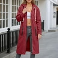 thumbnail image 2 of idosla Zip Up Hoodies for Women Oversized Fleece Long Pullover Hooded Sweatshirts Casual Long Sleeve Fall Jackets Coat 2025 (Red, L), 2 of 4