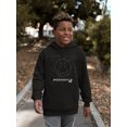 thumbnail image 2 of Moonchild Emoji - Cosmic Smiley Starry Night Youth's Hoodie, 2 of 4
