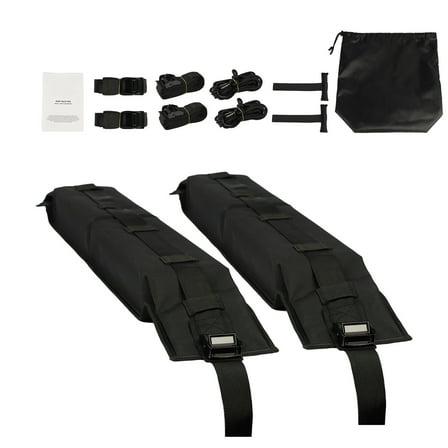 KFFKFF Cushioned Roof Rack Pads, 31.5" Universal Vehicle Roof Rack Cushion, Supports up to 176LBS of Cargo, Kayak Carrier with 4 Securing Straps, 2 Fast Loop Straps & Carry Bag