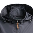 thumbnail image 4 of Rrxhxhs Raincoat for Men Solid Color Detachable‑Hood Long Sleeve Windproof Waterproof Hooded Outdoor Jacket with Multi Zipper Pockets, 4 of 4