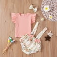 thumbnail image 3 of Liacowi 3PCS Newborn Baby Girl Summer Clothes Floral Romper Jumpsuit Shorts Outfits Set, 3 of 8