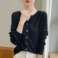 thumbnail image 2 of Cardigan With Colorful Buttons And Pockets Lightweight Knit For Early Fall Seasonal Fashion Cardigan Sweaters for Women, 2 of 2
