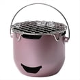 thumbnail image 1 of Mini Estufa de Carbón para Acampar, Cocina Portátil con Parrilla, para Exteriores, Color Violeta., 1 of 5