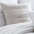 thumbnail image 5 of Benjara 6 Piece Queen Cotton Comforter Set with Frayed Edges, White and Gray, 5 of 6