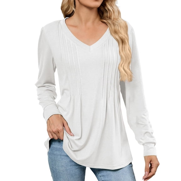 EDFBUYKRS Womens Long Sleeve T Shirt with Super-Soft Stretch Fabric Round Neck T-Shirts Xxl