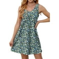 thumbnail image 4 of Fantaslook Summer Dresses for Women Casual V Neck Sleeveless Sundresses Floral Beach Short Dress with Pockets, 4 of 9
