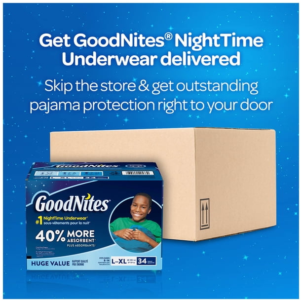 GoodNites Bedtime Bedwetting Underwear for Boys, Size L/XL, 25