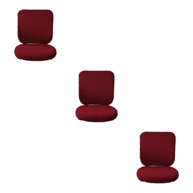 Baohd Computer Chair Cover Swivel Chair Cover Rotating for Chair Wine Red Backrest + Cushion Cover 3Set