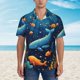 thumbnail image 2 of Balery Whimsical Underwater Fantasy Camisas hawaianas de manga corta para hombre, camisas playeras de corte holgado, camisas de vacaciones con botones,Medium, 2 of 7