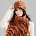 thumbnail image 4 of CSChome Hat Scarf Set Winter Hat Scarf Set - Unisex Solid Color Thickened Warm Comfortable Long Scarf Beanie, 4 of 7