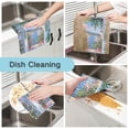 thumbnail image 2 of Yayeee 6 Pack Kitchen Dish Cloths Set for Washing Soft Drying Absorbent Microfiber Towels, Blue Floral Window, 2 of 9