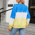 thumbnail image 4 of gbyLJF Women's Oversized Crew Neck Tie Dye Sweatshirts with No Hood Plus Size Casual Color Block Pullover Tops Blue S, 4 of 7
