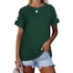 thumbnail image 2 of Tops Cortos para las Mujeres Imprimidos Cuello Redondo Suelto Manga Corta Superior, Tops Sueltos para las Mujeres, 2 of 7