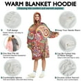 thumbnail image 5 of Wearable Oversized Blanket,Red Pioneer Flower and Paisley Pattern Wearable Blanket Hoodie for Adults,Cozy Hooded Blankets with Super Pockets,Super Warm Fuzzy Pullover for Women & Men, 5 of 6