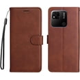 thumbnail image 2 of Retro Solid Color Wallet Case for Xiaomi Redmi 10A, Business Fashion PU Leather w/Kickstand with Card Holder Flip Phone Cover for Xiaomi Redmi 10A CS Brown, 2 of 14