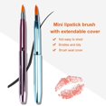 thumbnail image 3 of Makeup Brushes, Portable Artificial Fiber Cosmetic Lipstick Mini Retractable Makeup Lip Brush Random Color, 3 of 8