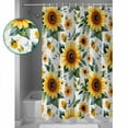 thumbnail image 4 of Rustic Sunflower Shower Curtain, 48" x 72", Floral Leaf Farmhouse Waterproof Bathroom Curtain Washable Shower Curtain Set with 12 Hooks, 4 of 6