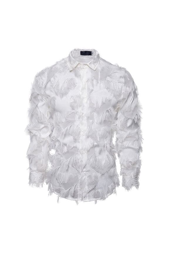 Mens Button Down Shirt Mens Nice Shirts Loose Button down Shirt Fit Apparel 70s Men T Shirts Short Sleeve T for Men Printed Sleeve Short Tunic Bulk of Spring And Autumn Men's White M