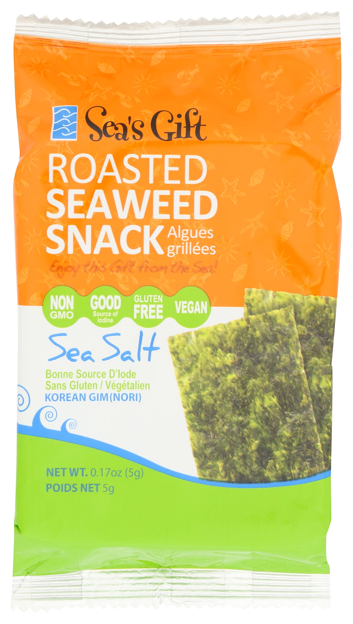 (3 pack) Sea's Gift Roasted Seaweed Snack, Sea Salt, 0.17oz