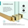 thumbnail image 5 of Fine Fixtures 60" Frameless Adjustable Double Sliding Tub Door – Clear Tempered Glass with Smooth Glide Rollers, Satin Brass Hardware, 5 of 10