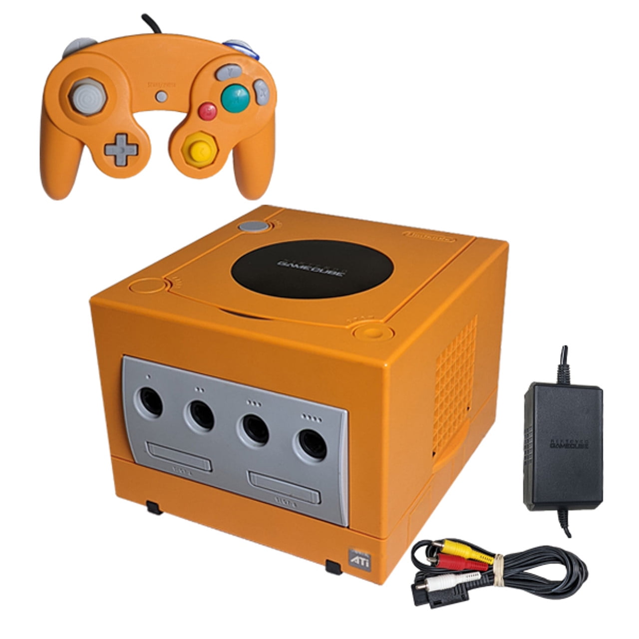 Authentic Orange Nintendo GameCube Console - Everything