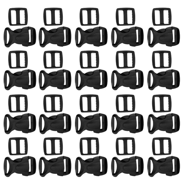 20 hebillas laterales para mochila con deslizadores, 0,79'' / 1'' / 1,26'' 20 mm