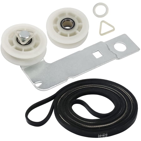 Dryer Idler Pulley Assembly with Bracket and Dryer Drum Belt 661570 & 279640 & W10837240 Fit for Whirlpool Maytag Kenmore Replaces 3387372 PS11726337 W10547287