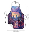 thumbnail image 4 of Wukai Taxi Colorful Town Print Aprons Adjustable Bib Aprons Cooking Kitchen Chef Apron for Women and Men, 4 of 7
