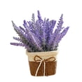thumbnail image 2 of Flores artificiales en maceta, flores artificiales, bonsái, arreglo floral rústico decorativo para granja, oficina, sala de estar, cocina, escritorio Púrpura mayimx Cesta de flores, 2 of 8